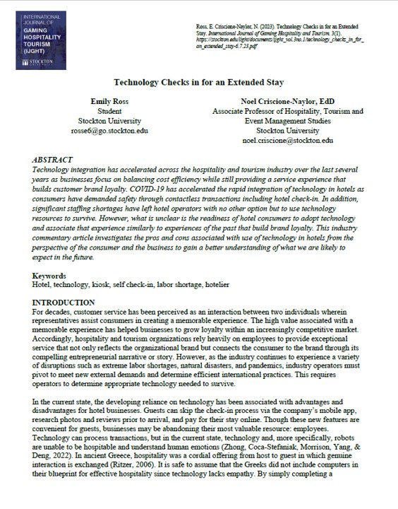 Technology Checks in for an Extended Stay - Cover Page